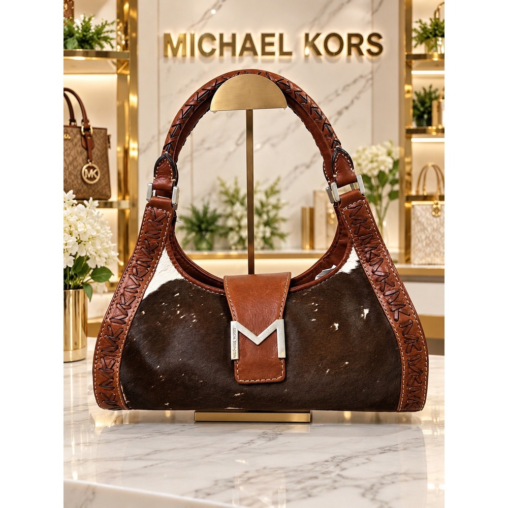MK194 Michael Kors cowhide satchel nwt